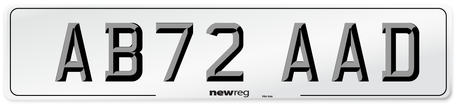 AB72 AAD Number Plate from New Reg